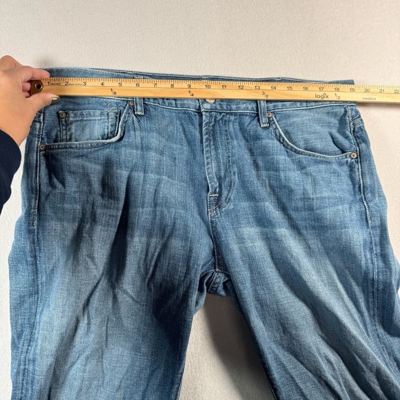 7 for All Mankind Jeans Mens 38 Blue Austyn Straight Mid Rise Medium Wash - Picture 6 of 12